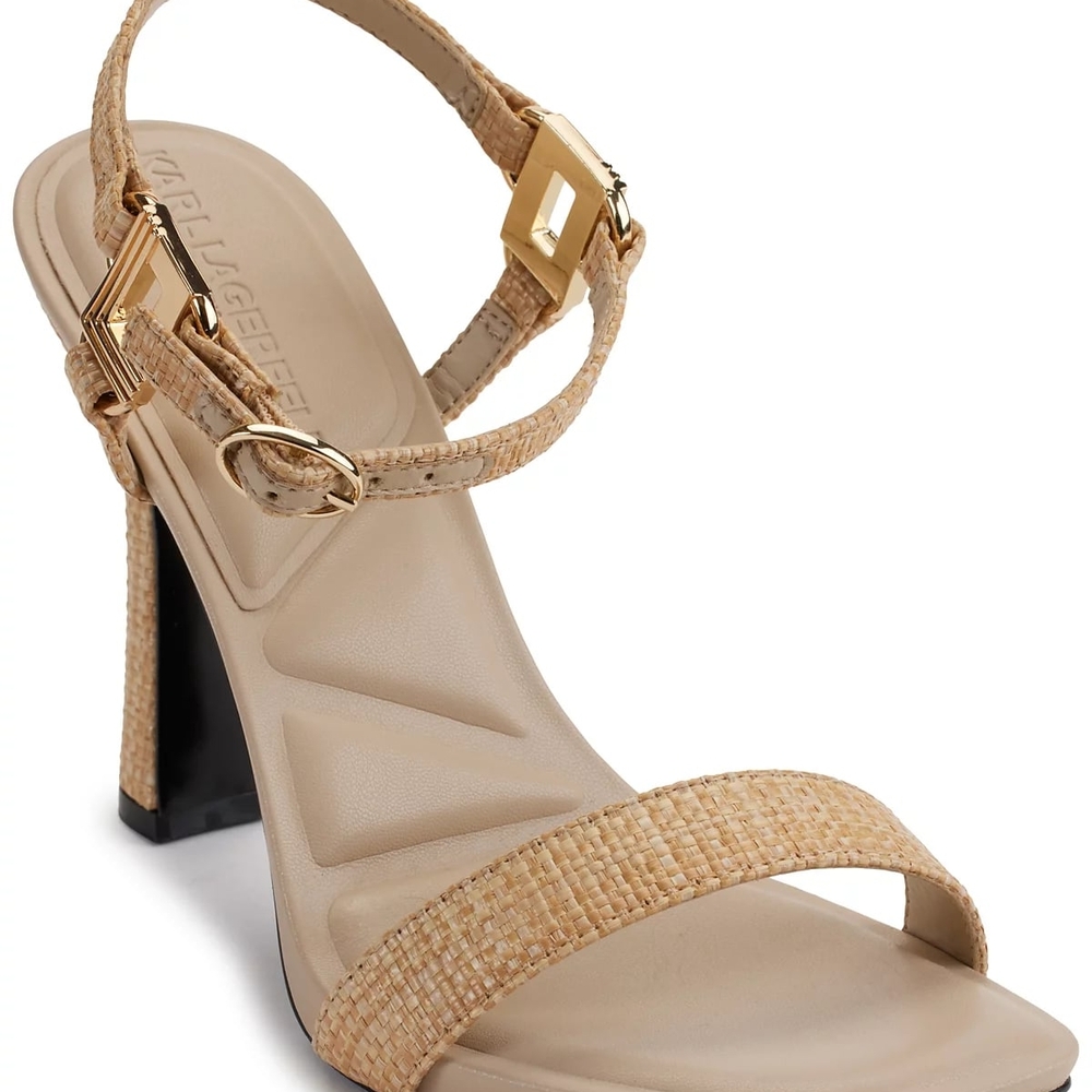 Karl Lagerfeld Beige Textured Heels